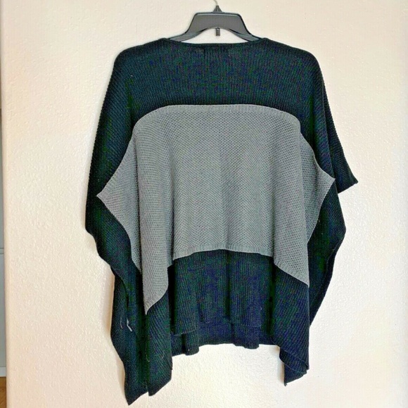 Orange Fashion Village Womens One Size Oversized Sweater Poncho jacket Gray Blac - Picture 4 of 4